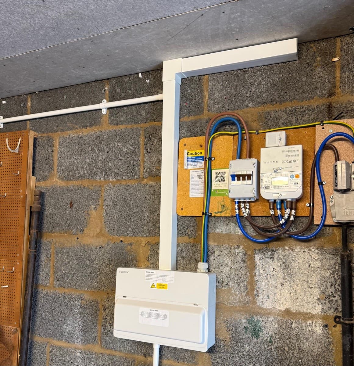 New FuseBox consumer unit fitted during a full rewire of a 1960s house in Buckingham