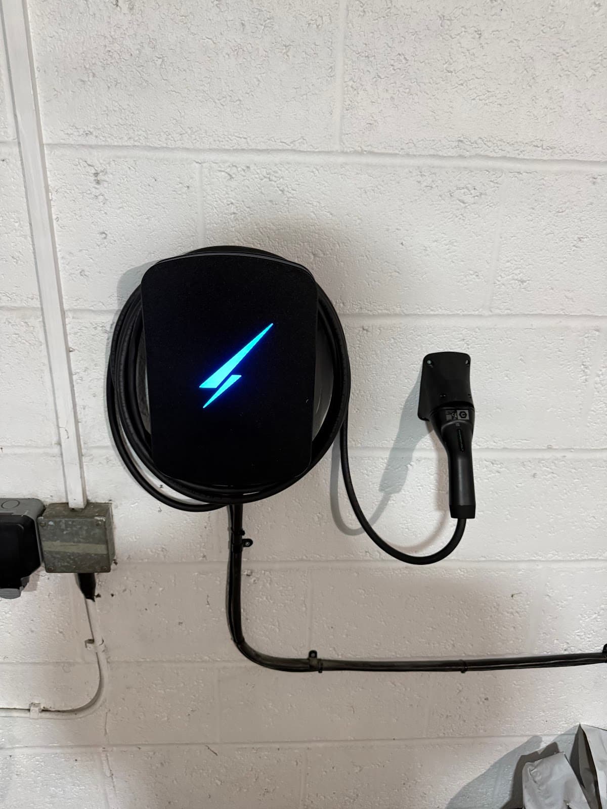 Home EV charger installed on its own protected circuit